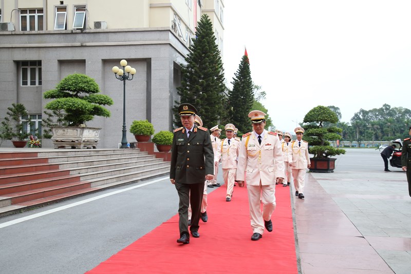 Đồng chí Đại tướng, GS.TS Tô Lâm, Ủy viên Bộ Chính trị, Bộ trưởng Bộ Công an tới dự Lễ kỷ niệm ngày Nhà giáo Việt Nam 20/11 tại Học viện CSND